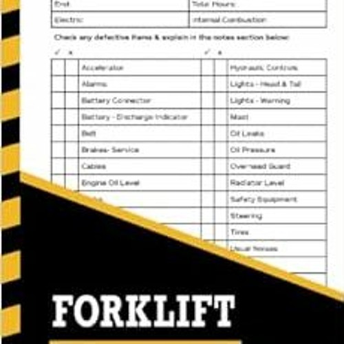 Read KINDLE 📂 Forklift Inspection Checklist: Operators Safety & Maintenance Record B