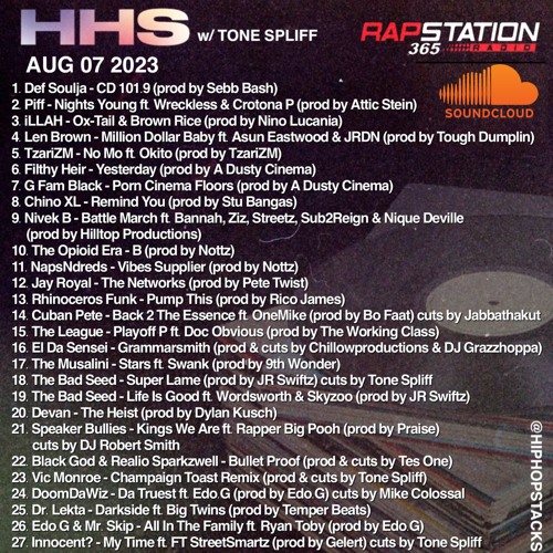 Hip Hop Stacks with Tone Spliff - 08/07/23