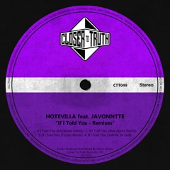 [CTT049] HOTEVILLA Feat. JAVONNTTE - IF I TOLD YOU - REMIXES