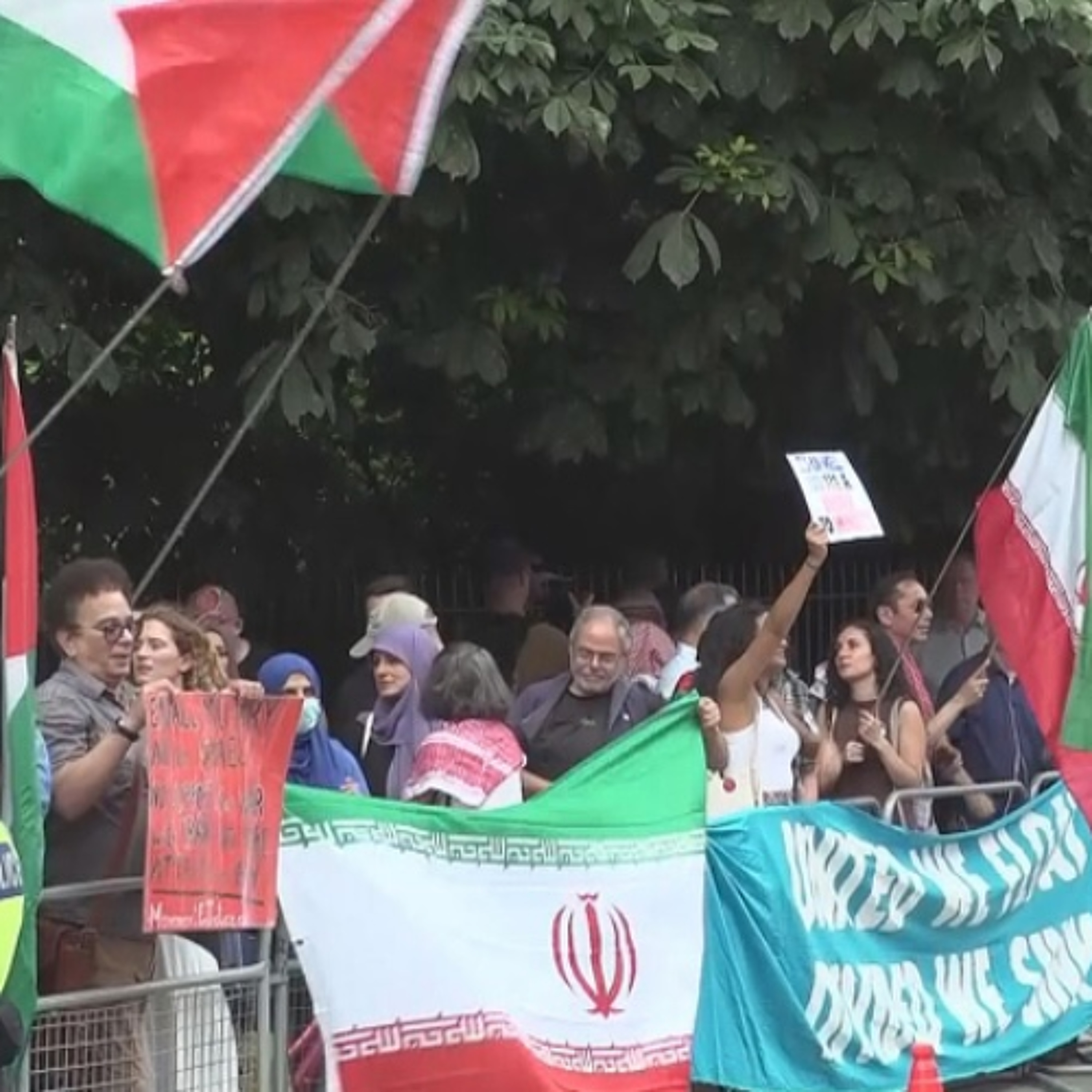 Iranian regime-change troops play their part on the streets of London
