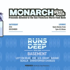 DJ U.S. Grant Live @ Monarch I Runs Deep Gives Back I December 21, 2024