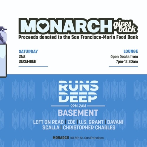 DJ U.S. Grant Live @ Monarch I Runs Deep Gives Back I December 21, 2024