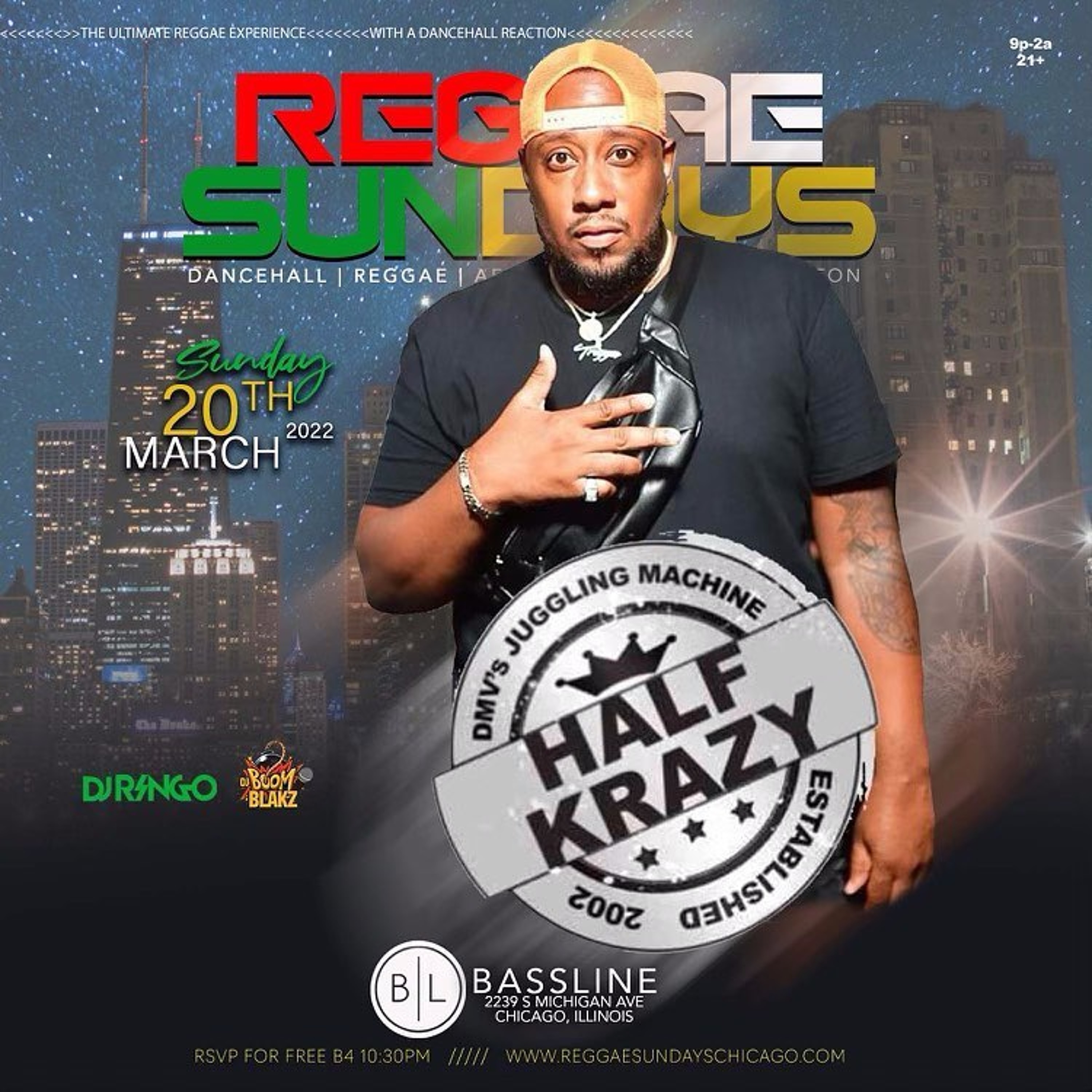 HALFKRAZY LIVE @ REGGAE SUNDAYS (CHICAGO) 3/20/22 CLUB BASSLINE episode artwork