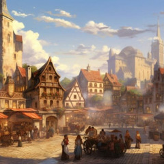 Bustling Medieval Town