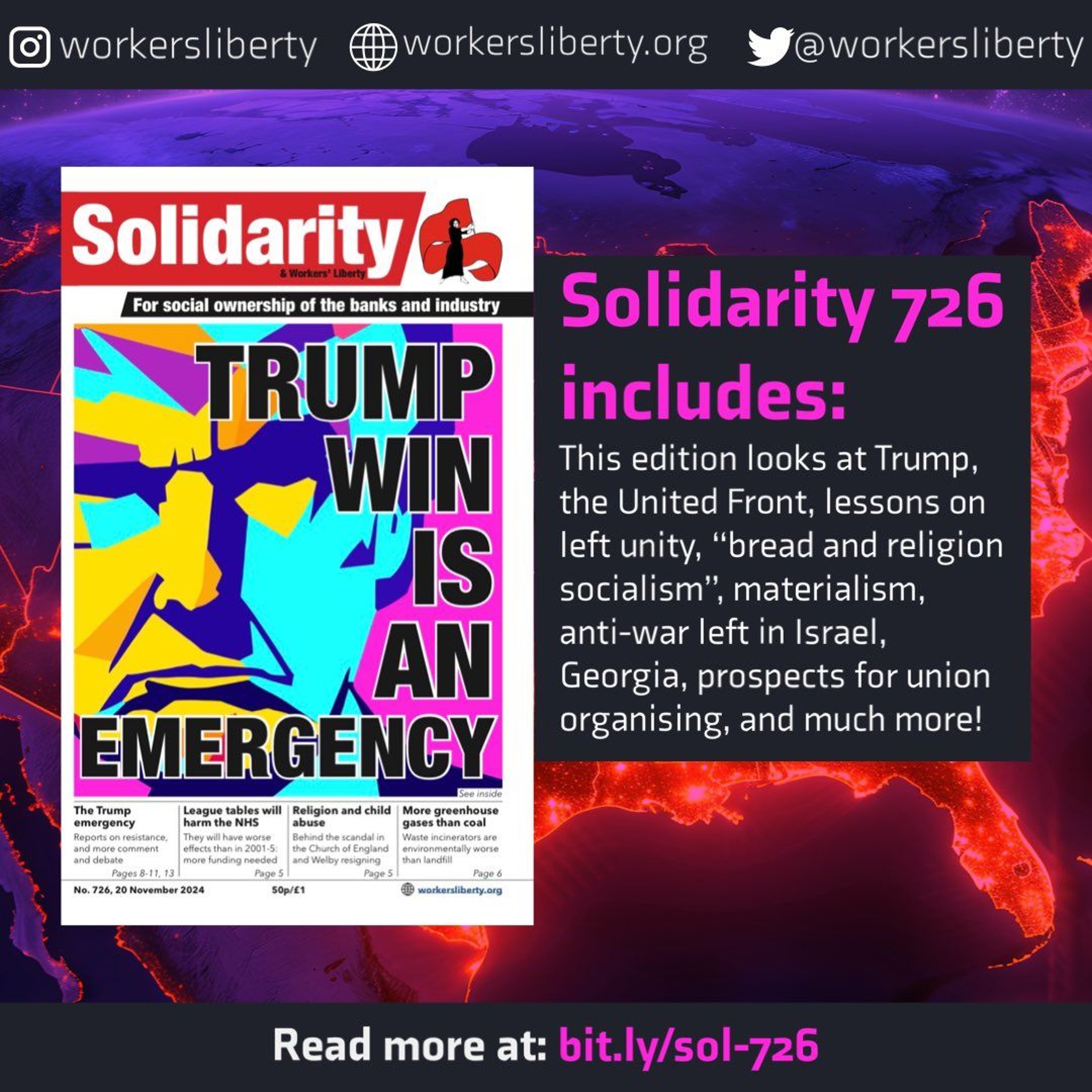 726 — Trump win is an emergency | NHS vs league tables | Religion & abuse | More