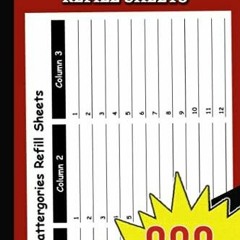 PDF KINDLE DOWNLOAD Scattergories Refill Sheets: 888 Score Pads for Scorekeeping