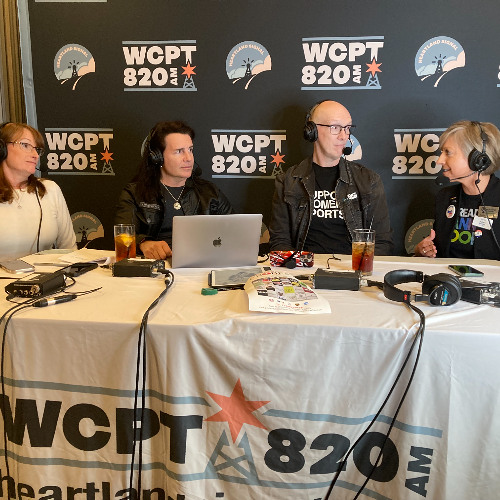 Natalie Ziemba and Karen Byrne at WCPT's 20th Anniversary Broadcast