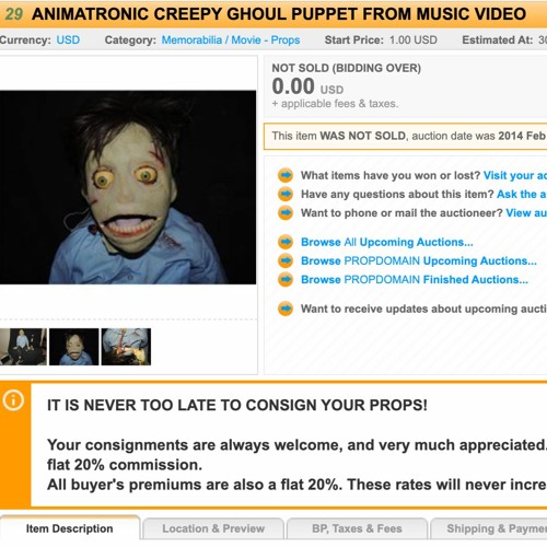 Stream ANIMATRONIC CREEPY GHOUL PUPPET FROM MUSIC VIDEO, or the art of