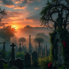 Dusk in the Graveyard