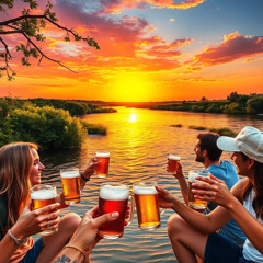Drinking Beer by the river
