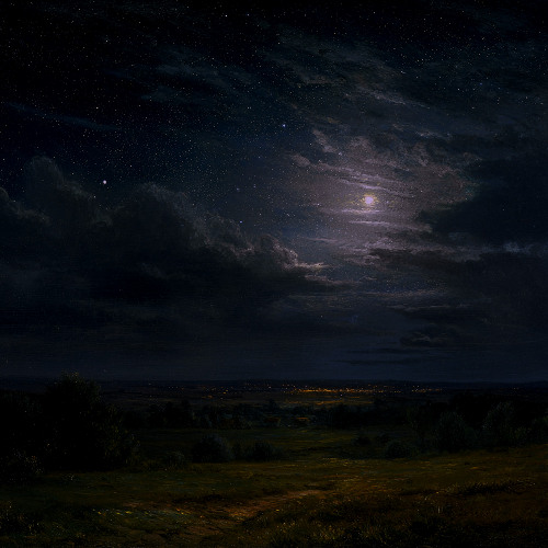 In the dark, after running away