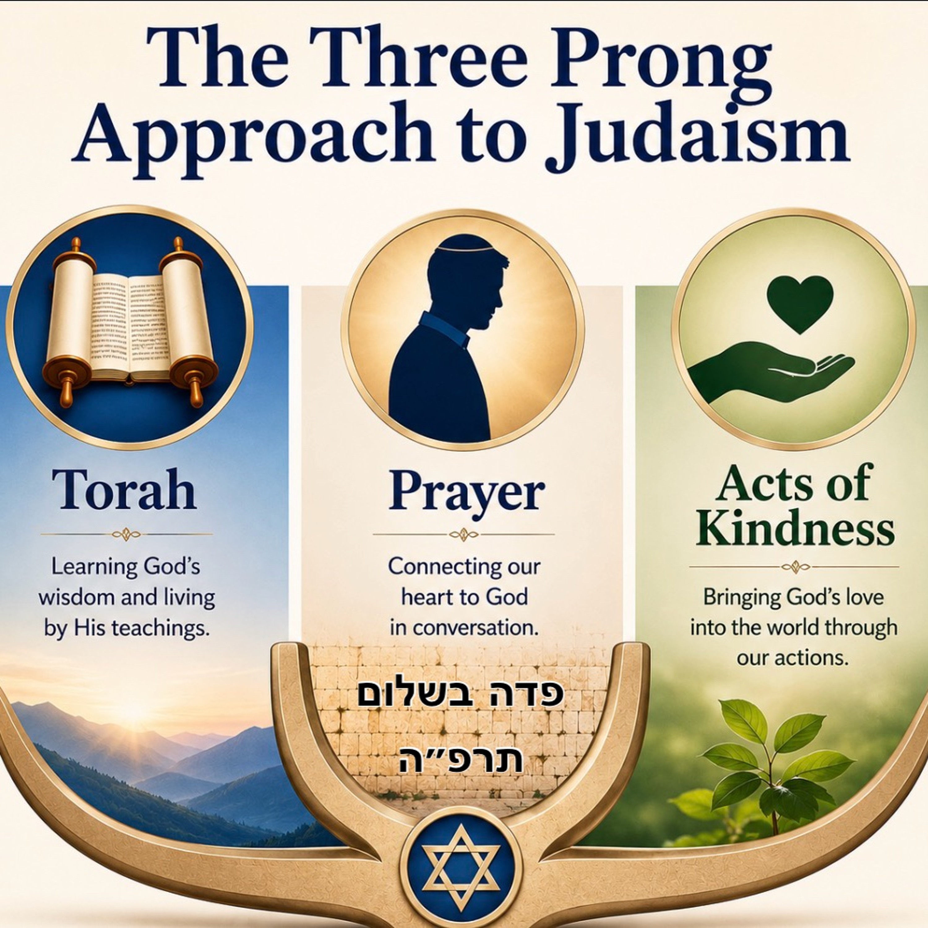 פדה בשלום: The Three Prong Approach to Judaism.m4a episode artwork