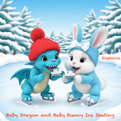 Baby Dragon and Baby Bunny Ice Skating (Stephanie)