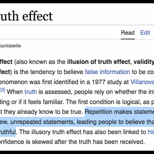 The Illusory Truth Effect And The "Unprovoked" Invasion Of Ukraine