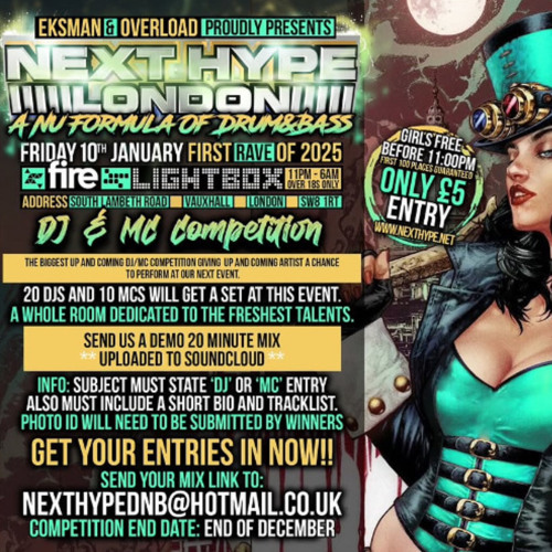 DJ Dodger, MC Stinga B2B MC Fizzy - Next Hype #42 "First rave of 2025" DJ + MC Entry