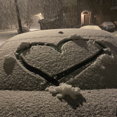 drawing hearts in the snow