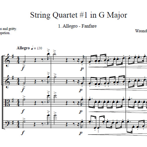 String Quartet 1 in G Major: 1. Allegro "Fanfare"