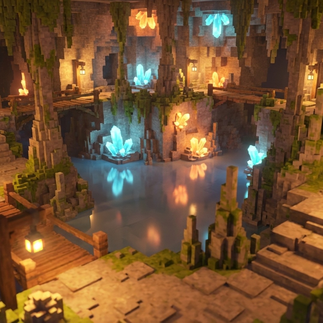 Stream Cave Echo Map | Minecraft Ambient Adventure Instrumental Music ...