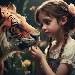 Tiger with a girl