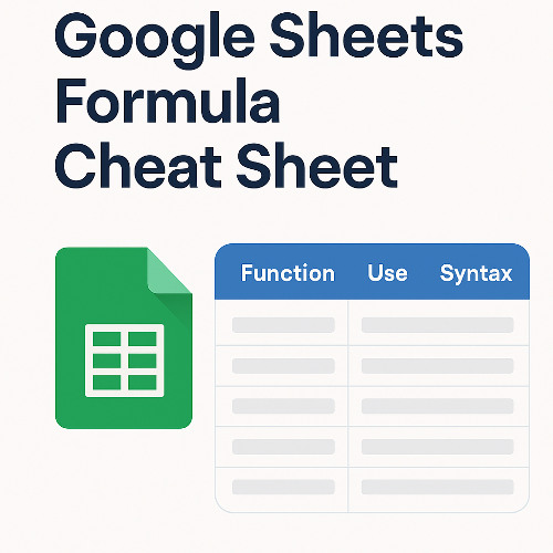 Google Sheets Formulas Cheat Sheet: Complete Guide for Beginners and Experts