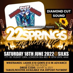 DIAMOND CUT SOUND LIVE @ 22 SPRINGS (THE WARM UP) 18TH JUNE 22