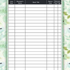 kindle👌 Library Book Loan Log: Library Sign out Sheets | Track Books Due Date |