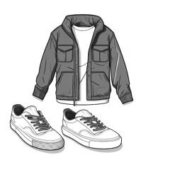 des chaussures et une veste