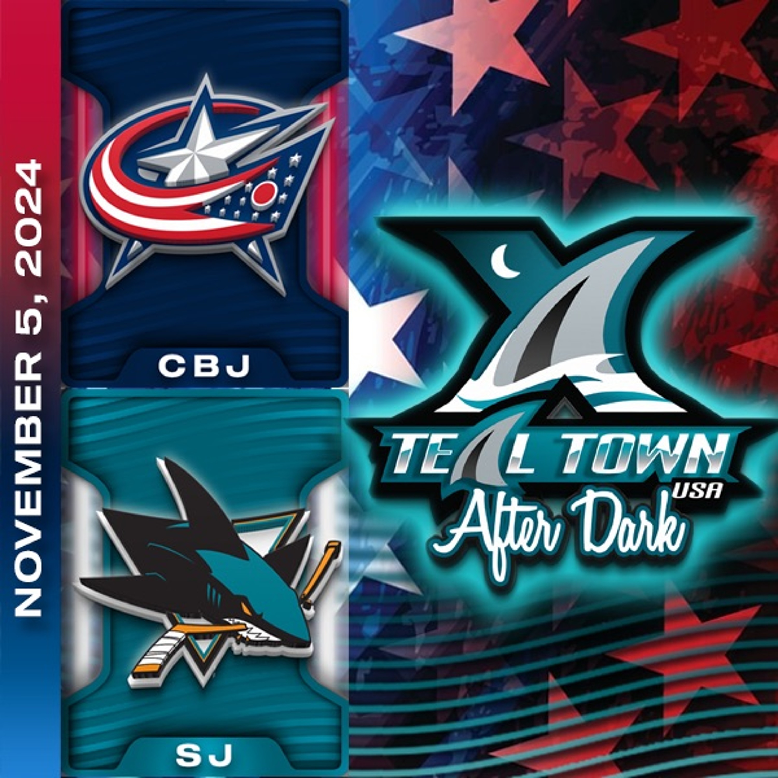 San Jose Sharks vs Columbus Blue Jackets - 11/5/2024 - Teal Town USA After Dark (Postgame)