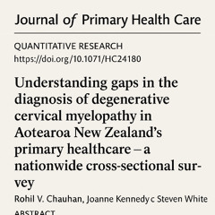 New Zealand Primary Care Awareness of Degenerative Cervical Myelopathy