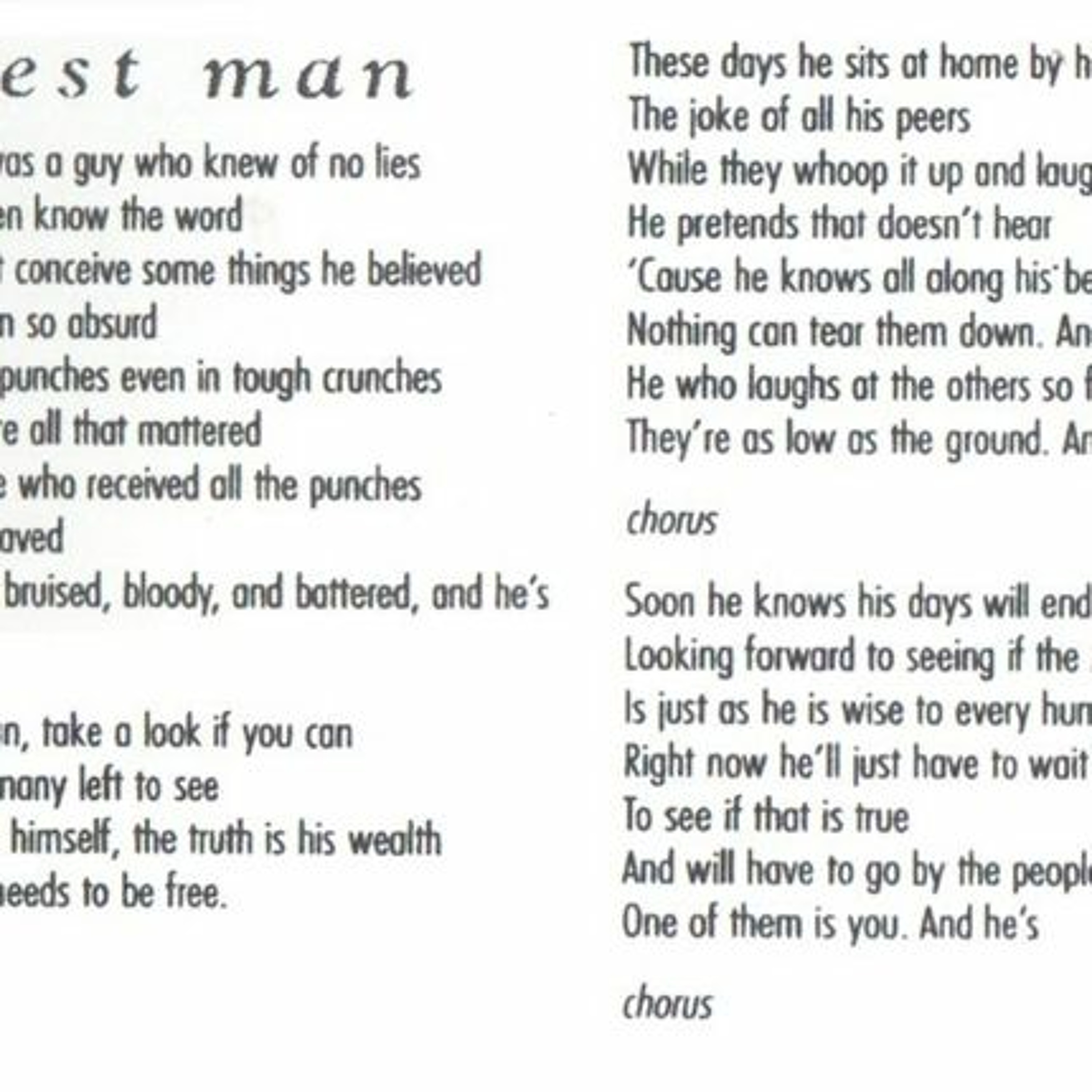 An Honest Man - a song written and recorded by Adam Roberts episode artwork