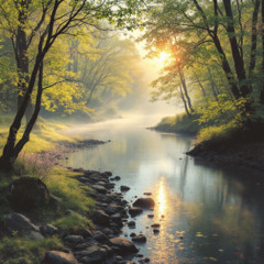 Morning Mist Embraces the River in Spring (Field Recording)