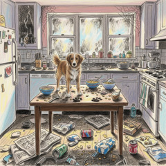 Il cane è sul tavolo