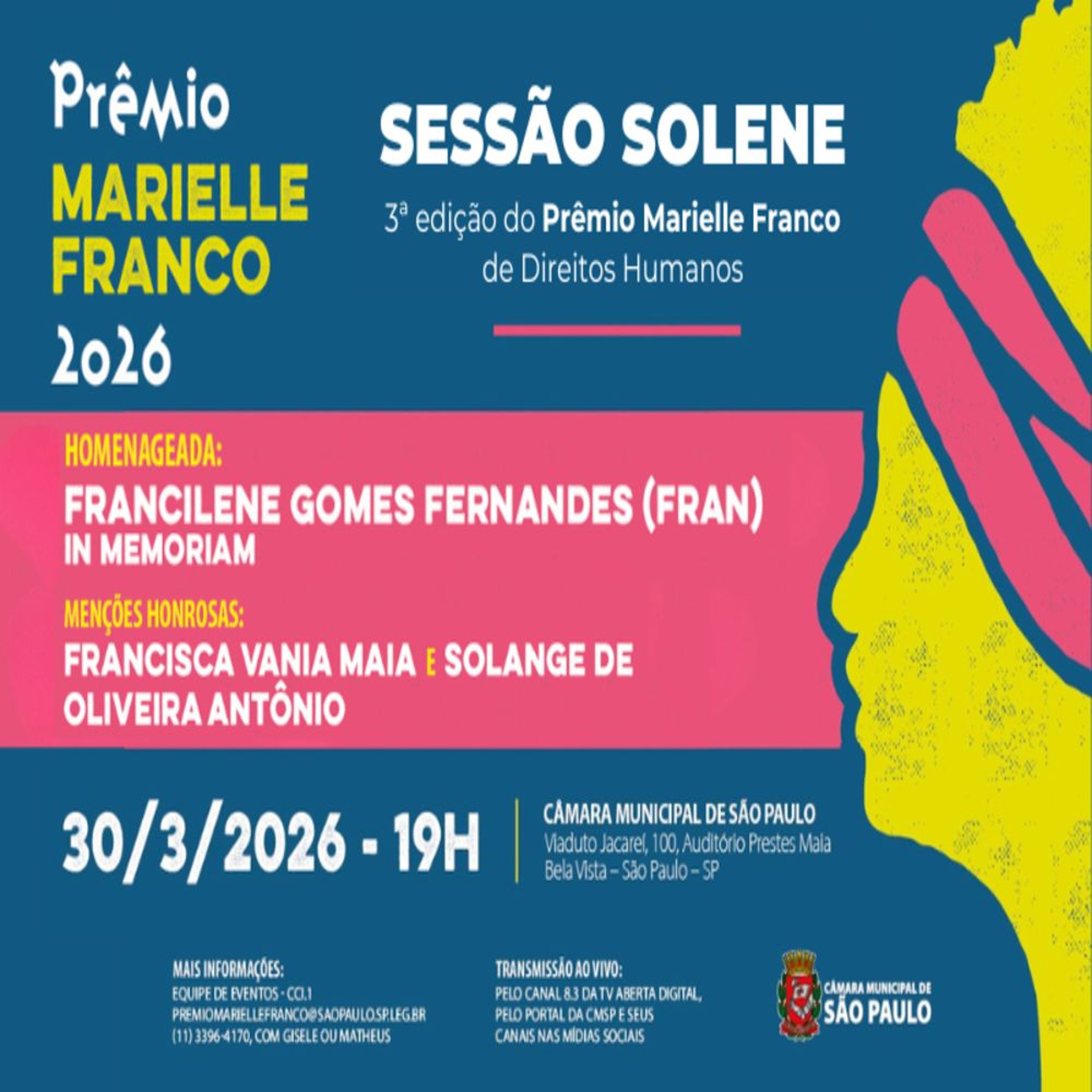 29.03.2026 = CÂMARA DE SP PROMOVE A ENTREGA DO PRÊMIO MARIELLE FRANCO, NESTA 2ª FEIRA episode artwork