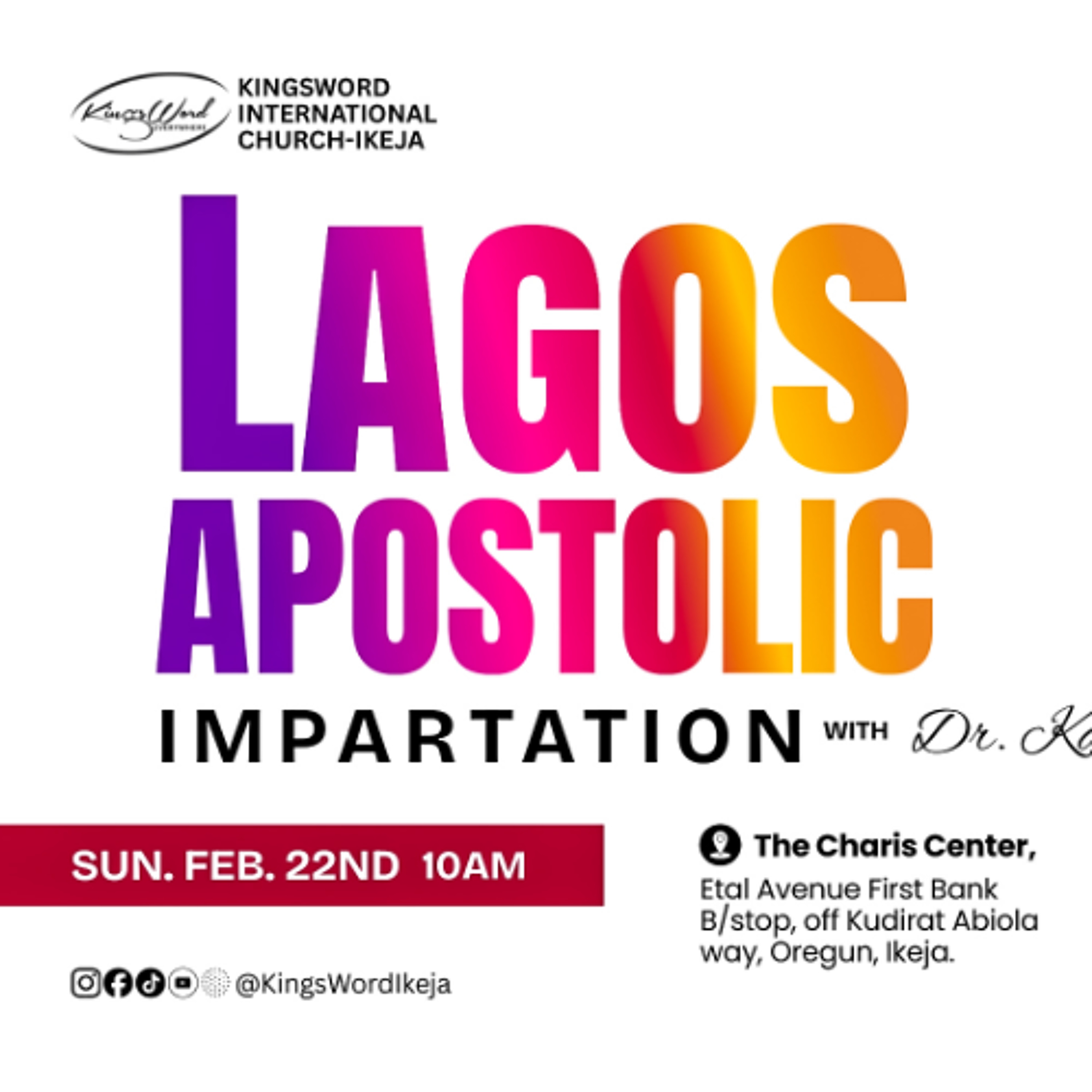 SUNDAY SERVICE - 22ND FEBRUARY 2026 - 10AM - LAGOS APOSTOLIC IMPARTATION