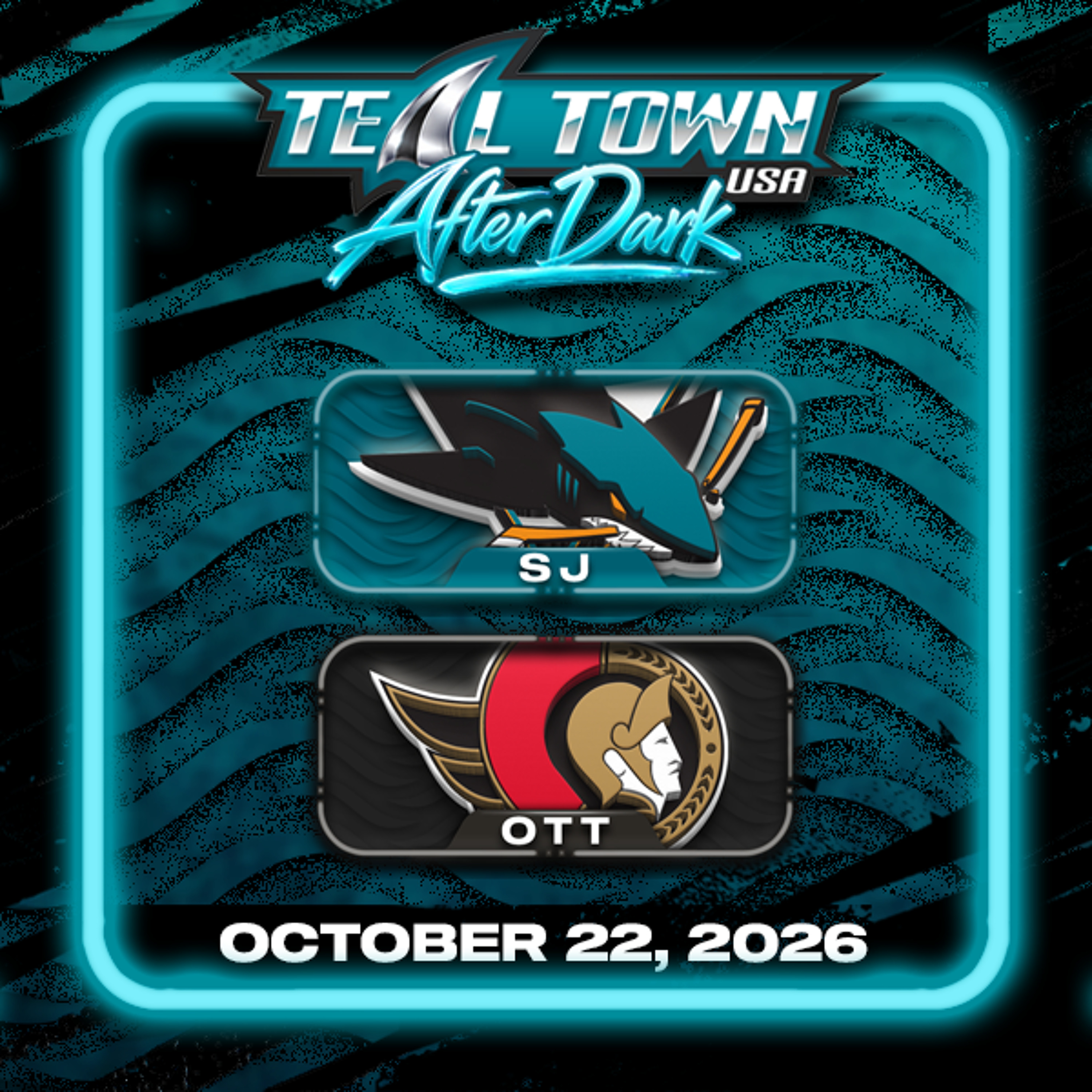 San Jose Sharks @ Ottawa Senators  - 10/22/2026 - Teal Town USA After Dark (Postgame) episode artwork