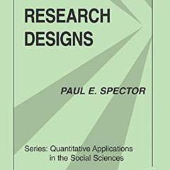 Access EBOOK 💙 Research Designs (Quantitative Applications in the Social Sciences) b