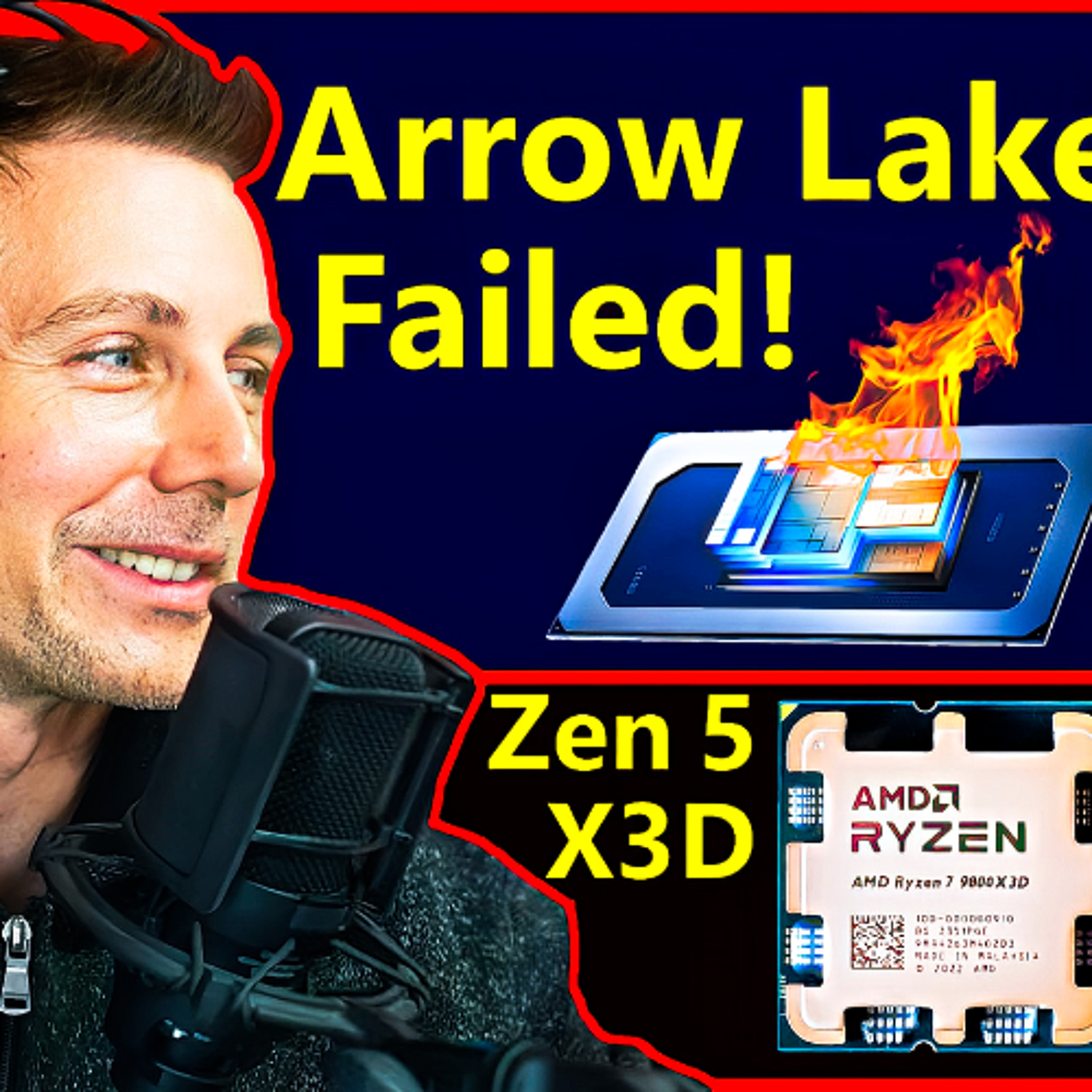 cover of episode 281. Intel Arrow Lake Failure, Ryzen 7 9800X3D, AMD RDNA 4, PS5 Pro | Tech YES City