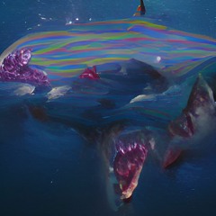 shark attack with blood ( first version )
