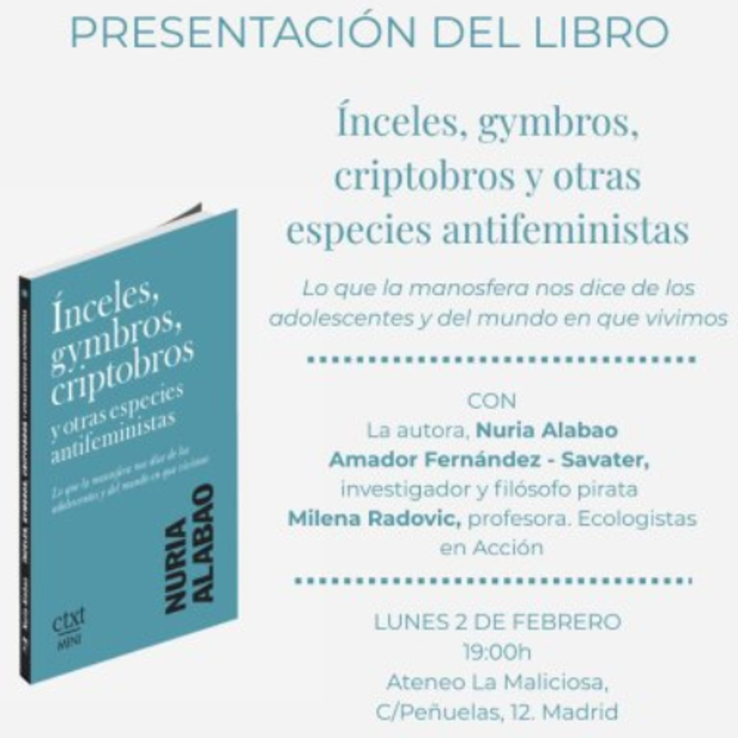 Presentación del libro Ínceles, gymbros, criptobros y otras especies antifeministas episode artwork