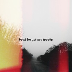 dont forget my words
