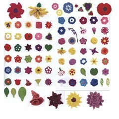 ( Y4jaJ ) 66 flowers crochet pattern, applique patterns - flowers, motif crochet pattern, irish croc