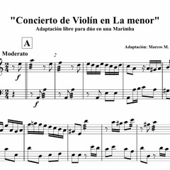 Concierto para Violín en la menor de Bach. Marimba en dúo.