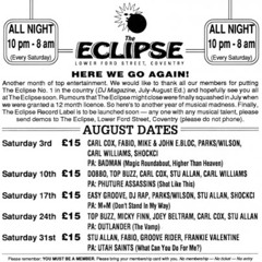 Grooverider - Live @ The Eclipse '5' - August / September 1991
