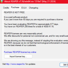 REAPER IS NOT FREE.