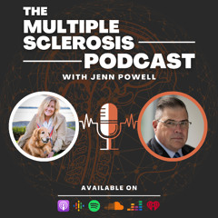 Jenn sits with newly-appointed MS Society president, Dr.Tim Coetzee