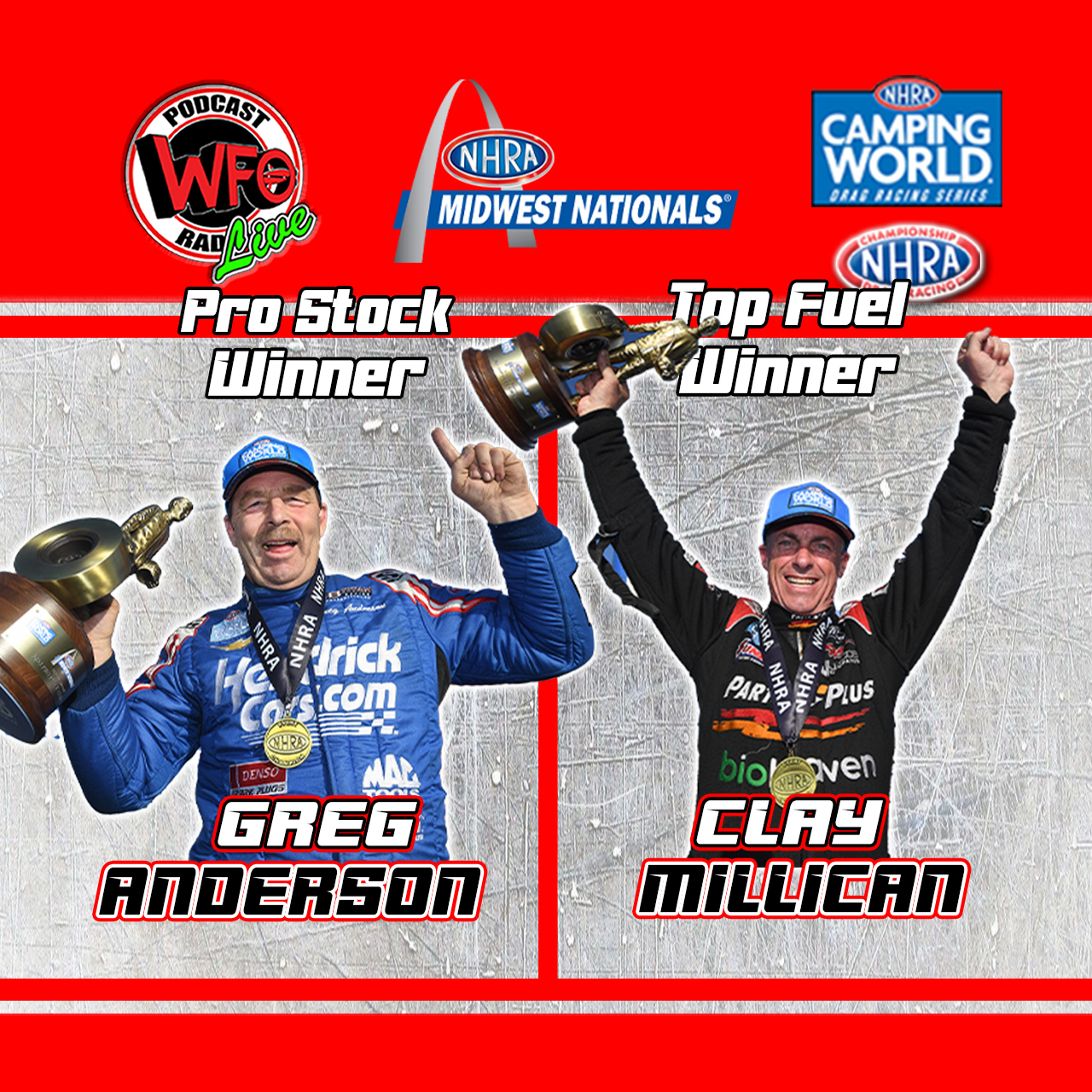 Clay Millican and Greg Anderson - NHRA Midwest Nationals Winners 10/4/2023