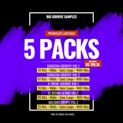 Big Groove Samples- 5 Packs (57 Construction Kits+ Midis+ Sync Loops+ Wav Files) R$199,18 | U$49,04