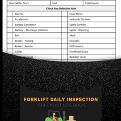 Ebook Forklift Daily Inspection Checklist Log Book: Forklift Checklist Inspection Logbook - OSHA