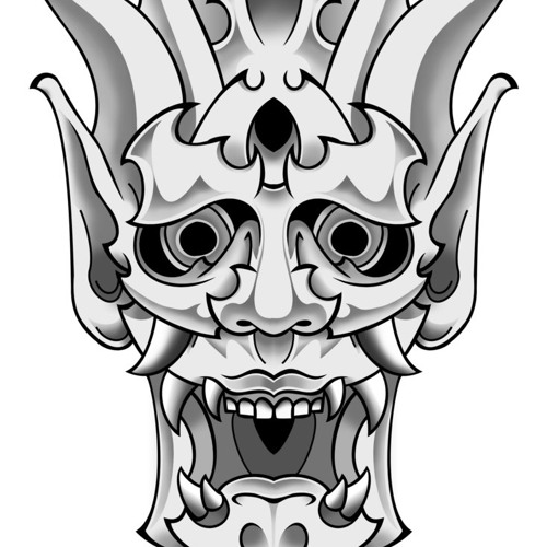 Tattoo samurai maske