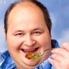 Man Smiling At Salad